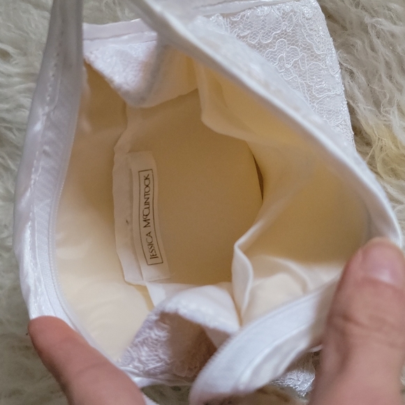 Vintage Jessica Mcclintock Embroidered Lace Zippered Pouch Small Bridal Clutch - Picture 11 of 12